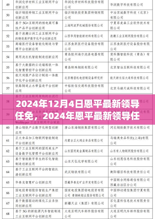恩平最新领导任免动态，新任领导展望与未来展望（2024年）