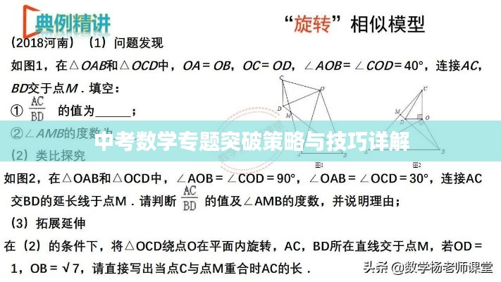 中考数学专题突破策略与技巧详解